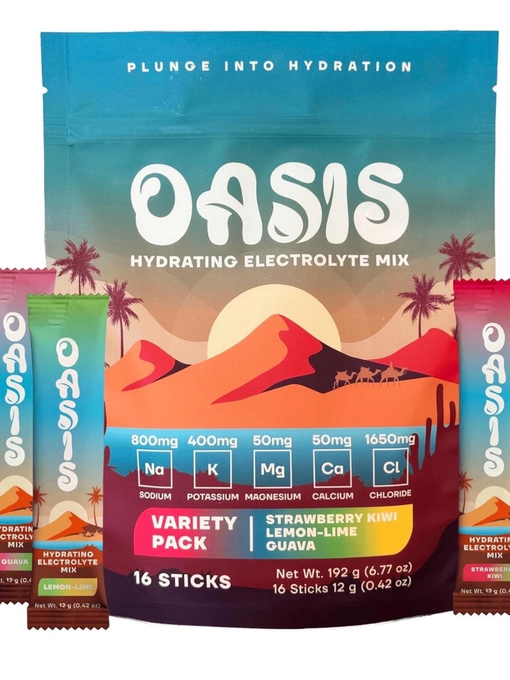Oasis Hydrating Electrolyte Mix - Variety Pack Bundle of 3 16 Packs each